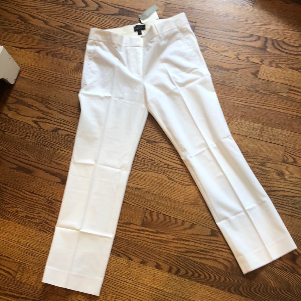 J Crew white cropped pants NBW